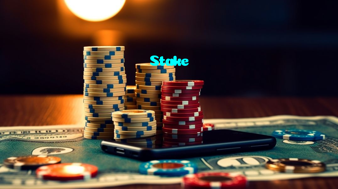 Stake casino presented on mobile device in Pakistan with slots and live games